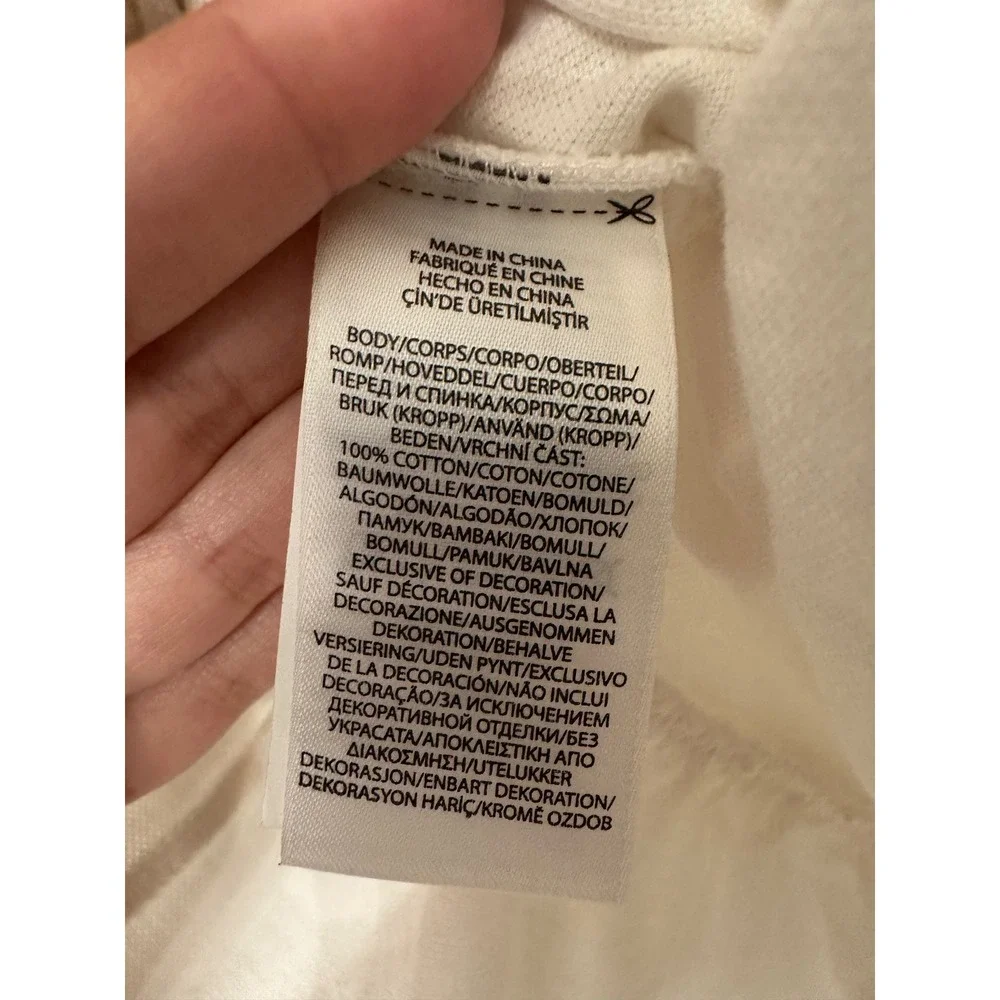Ralph Lauren Baby Girls Cream White Pique Polo Dress American Flag Back 24M